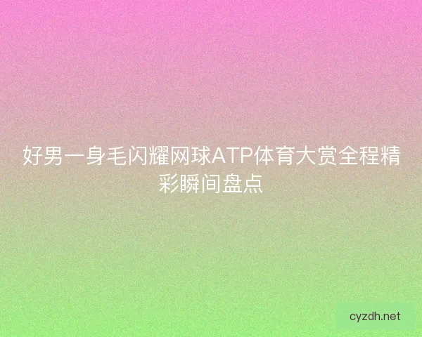 好男一身毛闪耀网球ATP体育大赏全程精彩瞬间盘点